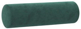 Sofá 2 lug. c/ almofadas decorativas 120 cm veludo verde-escuro