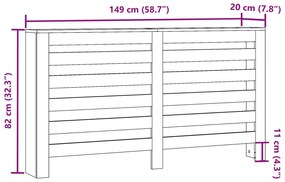 Cobertura de radiador derivados de madeira cinzento sonoma