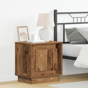 Cômodas de cabeceira com luzes LED 2 pcs Madeira velha 44x34,5x45 cm