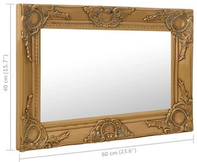 Espelho de parede estilo barroco 60x40 cm dourado