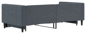 Sofá-cama com gavetão 90x200 cm veludo cinzento-escuro