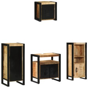 vidaXL Conjunto de Móveis para Banheiro 4 pcs Madeira de manga maciça