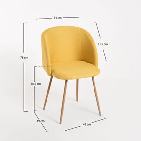 Cadeira Velt Tecido - Amarelo