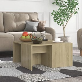 Mesas de centro 4 pcs derivados de madeira carvalho sonoma