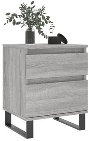 Mesa de cabeceira 40x35x50 cm derivados de madeira cinza sonoma