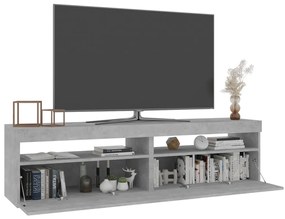 Móveis de TV com luzes LED 2 pcs 75x35x40 cm cinzento cimento