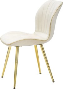 CONJUNTO 2 CADEIRAS 46X58X77 CM CREME E DOURADO