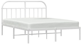 Estrutura de cama com cabeceira 180x200 cm metal branco