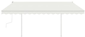 Toldo retrátil manual com postes 4x3,5 m cor creme