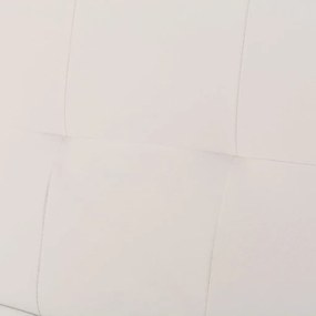 Sofá-cama ajustável c/ 2 almofadas couro artificial branco nata
