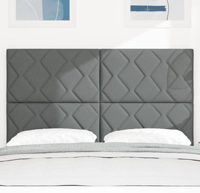 Cabeceira Design de Blocos de Diamante Cinza Escuro 140 cm Têxtil