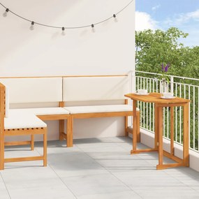 Conjunto de bistrô para o jardim com 3 peças e almofadas de madeira de acácia