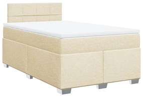 Cama boxspring com colchão 120x190 cm tecido cor creme