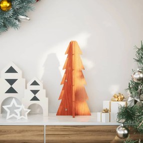 vidaXL Árvore de Natal decorativa 49 cm pinho maciço castanho-mel
