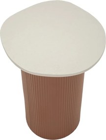MESA DE APOIO EM MÁRMORE ARTIFICIAL FRANKFURT 35X37X53 CM VERMELHO E BRANCO