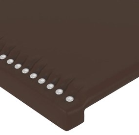 Cabeceira cama c/ abas couro artif. 93x23x118/128 cm castanho