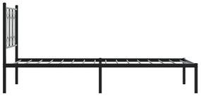 Estrutura de cama com cabeceira 90x190 cm metal preto