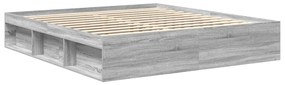 Estrutura de cama 200x200 cm cinzento sonoma