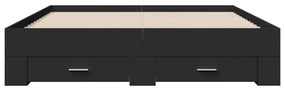 Estrutura de cama c/ gavetas 140x200 cm derivados madeira preto