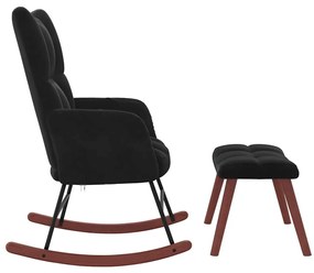 Cadeira de baloiço com banco veludo preto