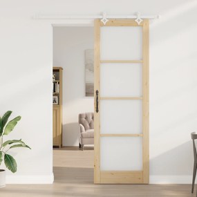 Conjunto de Porta Deslizante vidaXL com Conjunto de Hardware 78x232 cm