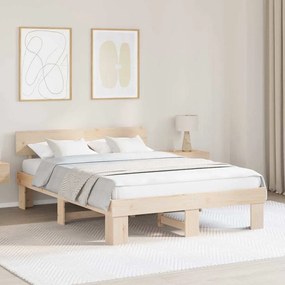 vidaXL Estrutura da Cama com cabeceira Castanho 140 x 200 cm