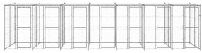 Canil de exterior com telhado 16,94 m² aço galvanizado