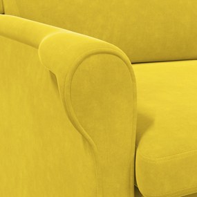 Poltrona Amarela Amarelo Têxtil, Madeira Padrão Poltrona Amarela