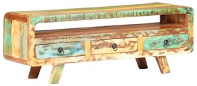 Móvel de TV 117x30x41 cm madeira recuperada maciça