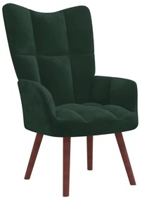 328053 vidaXL Cadeira de descanso veludo verde-escuro