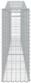 Cestos gabião arqueados 3 pcs 400x30x80/100cm ferro galvanizado