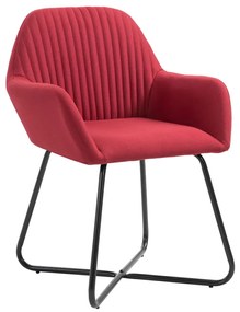 Cadeiras de jantar 6 pcs tecido vermelho-tinto