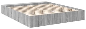 Estrutura de cama 200x200 cm derivados madeira cinzento sonoma