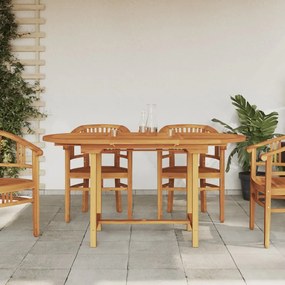 vidaXL Mesa de jardim extensível 110-160x80x75 cm teca maciça