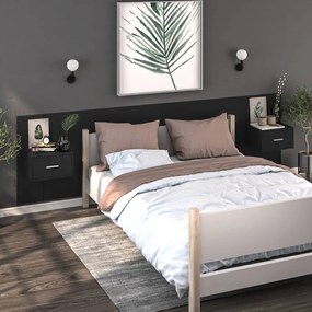 vidaXL Mesas de cabeceira montagem na parede 2 pcs preto