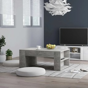 vidaXL Mesa de centro 100x60x42 cm contraplacado cinzento cimento