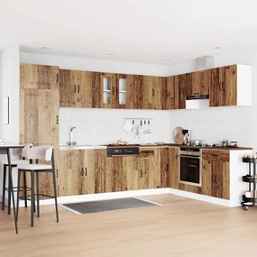 Armário de Cozinha vidaXL "Kalmar" com Duplos Fossos Madeira Velha Madeira engenheirada