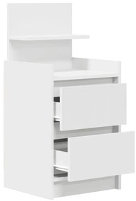Mesas de cabeceira com 2 gavetas 2 pcs 38x34x80 cm branco