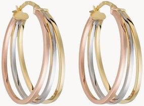 Brincos em argola em ouro branco/amarelo/rosa Orion