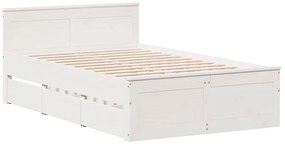Cama sem colchão com cabeceira 120x190 cm pinho maciço branco