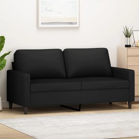 vidaXL Sofá de 2 lugares veludo 140 cm preto