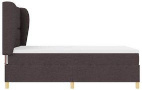 Cama Box Spring vidaXL com Colchão Marrom Escuro 140x200 cm Tecido