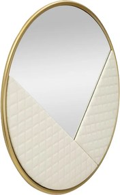 ESPELHO DE PAREDE SHARON Ø80X3 CM BRANCO E DOURADO