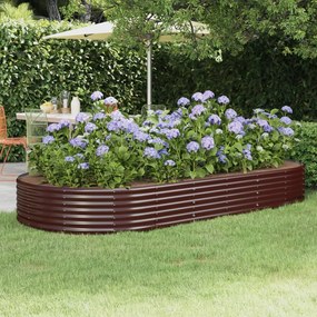 vidaXL Canteiro elevado jardim 296x140x36 aço galvanizado castanho