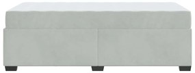Estrutura de cama com colchão Cinzento-claro 90 x 190 cm Veludo
