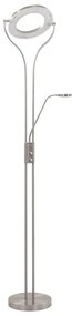 Candeeiro de pé alto regulável 18 W 180 cm prateado