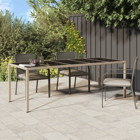 vidaXL Mesa de Jantar para Jardim Bege 250x100x75 cm Vime PE
