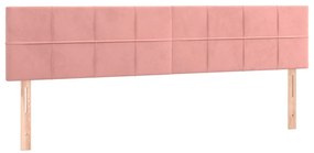 Estrutura de cama com colchão 120x190 cm veludo rosa