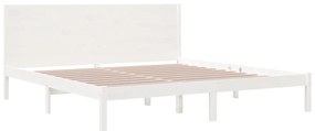 Cama sem colchão 200x200 cm madeira de pinho maciça branco
