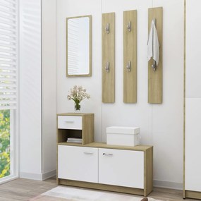 vidaXL Unidade corredor derivados de madeira branco/carvalho sonoma